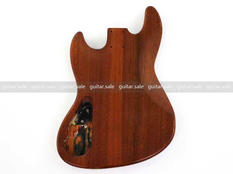 One-of-a-Kind Burl Wood Veneer Epoxy Resin Jazz Bass Style Electric Bass Guitar Body (JBE-004)