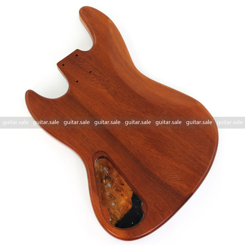 One-of-a-Kind Burl Wood Veneer Epoxy Resin Jazz Bass Style Electric Bass Guitar Body (JBE-005)