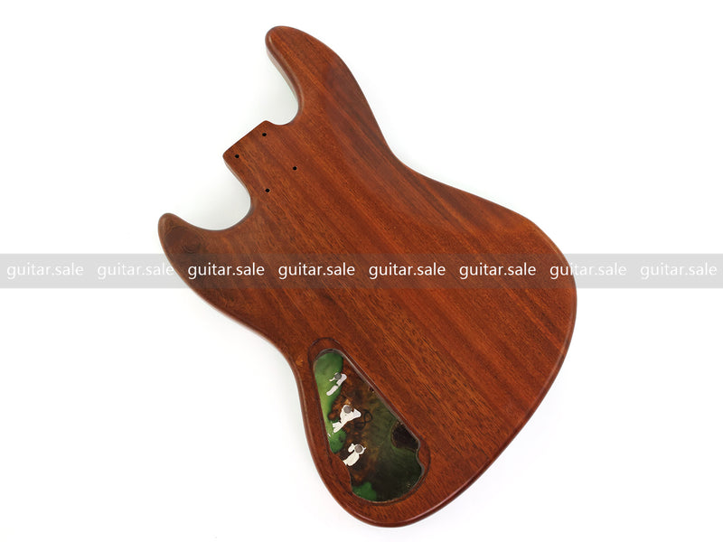 One-of-a-Kind Burl Wood Veneer Epoxy Resin Jazz Bass Style Electric Bass Guitar Body (JBE-008)