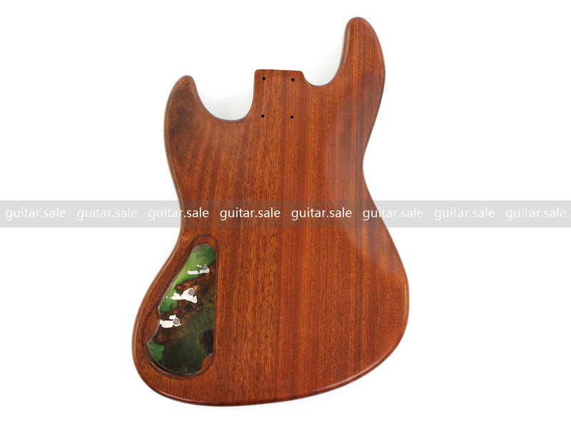 One-of-a-Kind Burl Wood Veneer Epoxy Resin Jazz Bass Style Electric Bass Guitar Body (JBE-008)