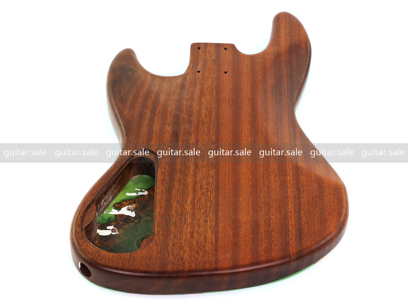 One-of-a-Kind Burl Wood Veneer Epoxy Resin Jazz Bass Style Electric Bass Guitar Body (JBE-008)