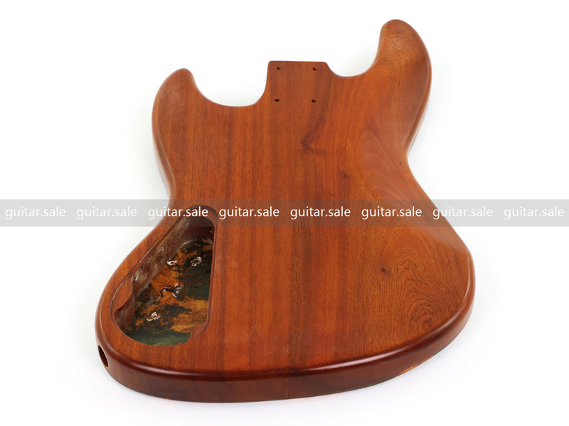 One-of-a-Kind Burl Wood Veneer Epoxy Resin Jazz Bass Style Electric Bass Guitar Body (JBE-010)