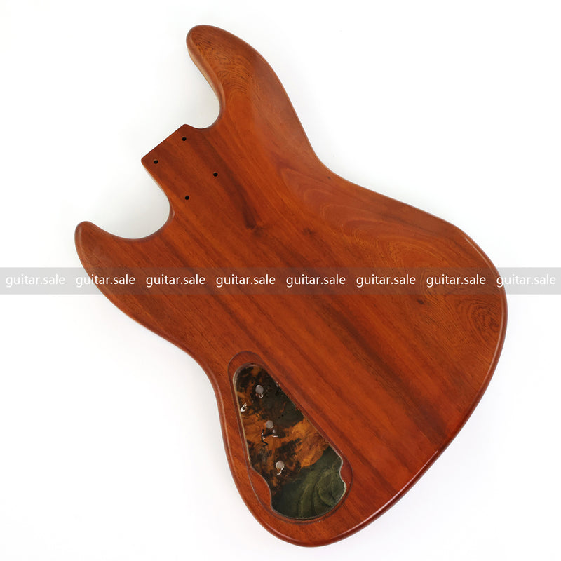 One-of-a-Kind Burl Wood Veneer Epoxy Resin Jazz Bass Style Electric Bass Guitar Body (JBE-010)