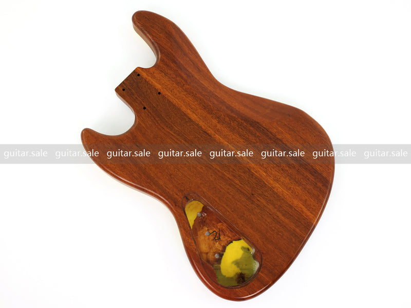 One-of-a-Kind Burl Wood Veneer Epoxy Resin Jazz Bass Style Electric Bass Guitar Body (JBE-013)