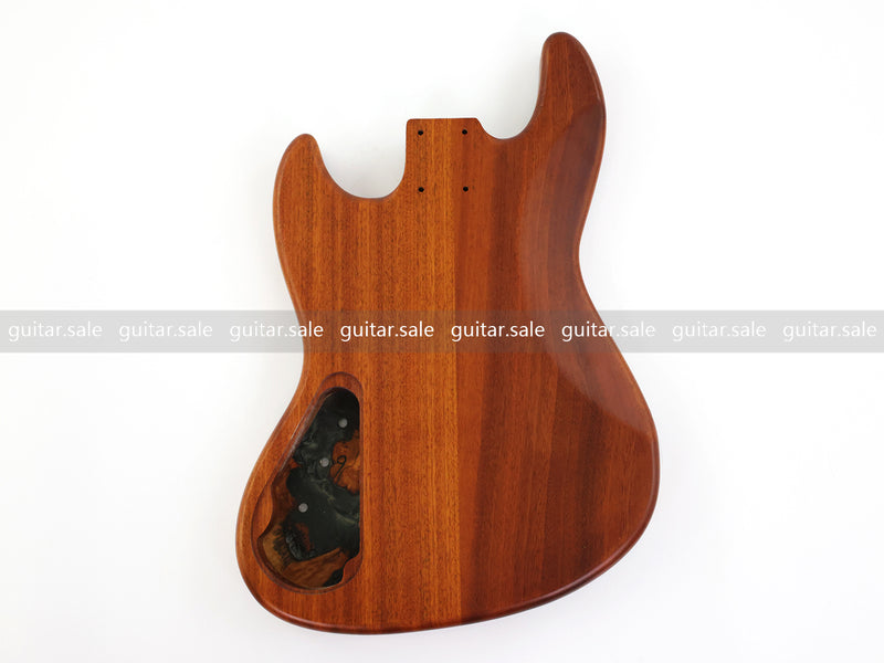 One-of-a-Kind Burl Wood Veneer Epoxy Resin Jazz Bass Style Electric Bass Guitar Body (JBE-015)
