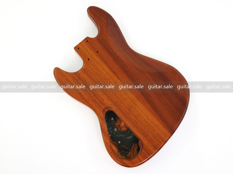 One-of-a-Kind Burl Wood Veneer Epoxy Resin Jazz Bass Style Electric Bass Guitar Body (JBE-015)