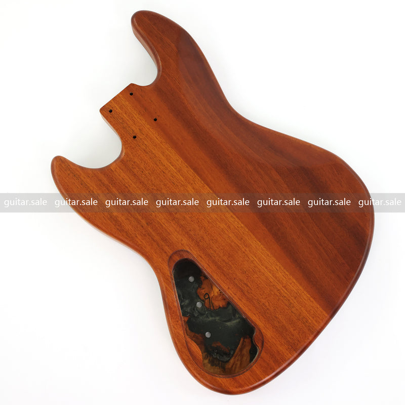One-of-a-Kind Burl Wood Veneer Epoxy Resin Jazz Bass Style Electric Bass Guitar Body (JBE-015)