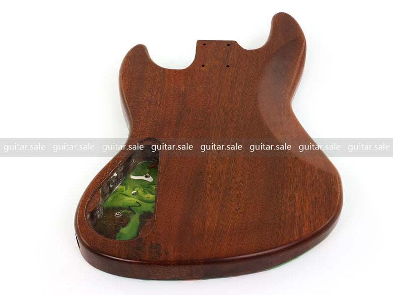 One-of-a-Kind Burl Wood Veneer Epoxy Resin Jazz Bass Style Electric Bass Guitar Body (JBE-016)