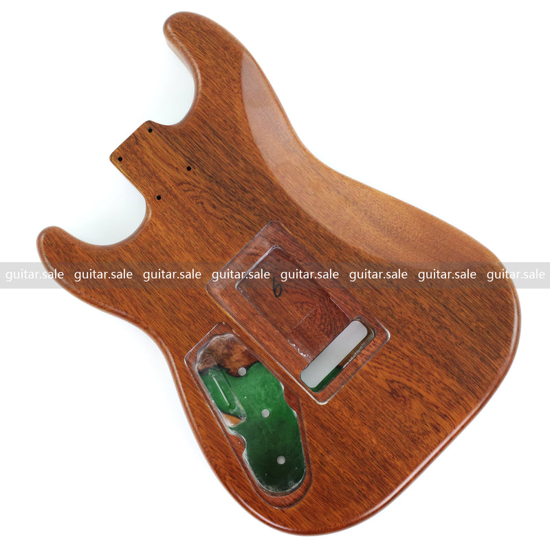 One-of-a-Kind Burl Wood Veneer Epoxy Resin ST Style Electric Guitar Body (SBE-005)