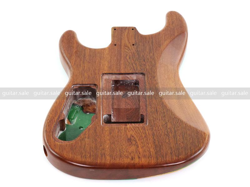 One-of-a-Kind Burl Wood Veneer Epoxy Resin ST Style Electric Guitar Body (SBE-005)