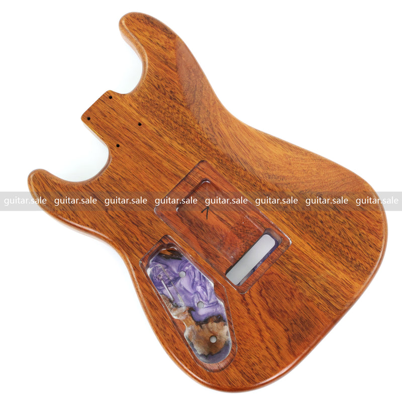 One-of-a-Kind Burl Wood Veneer Epoxy Resin ST Style Electric Guitar Body (SBE-006)