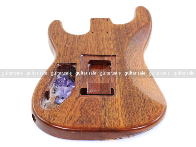 One-of-a-Kind Burl Wood Veneer Epoxy Resin ST Style Electric Guitar Body (SBE-006)