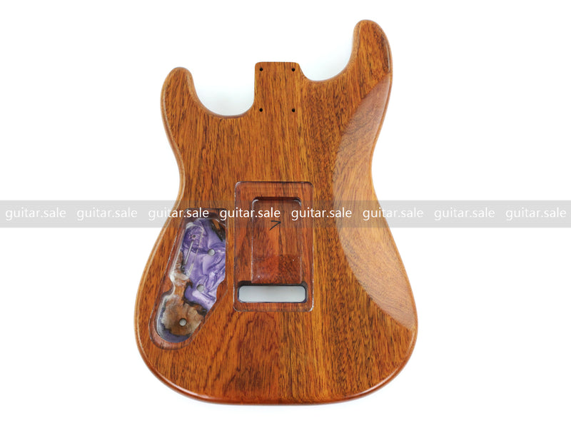 One-of-a-Kind Burl Wood Veneer Epoxy Resin ST Style Electric Guitar Body (SBE-006)