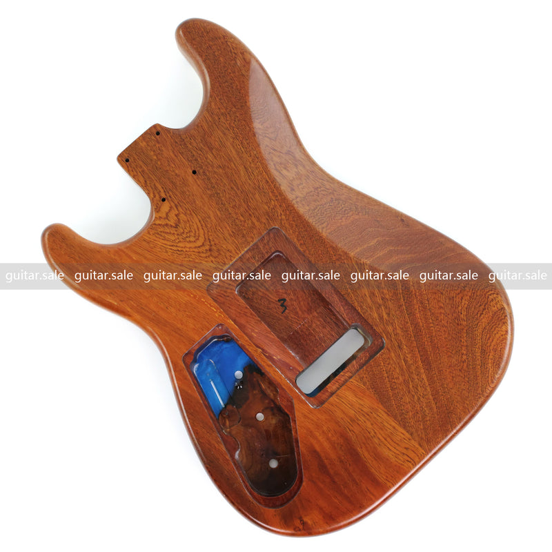 One-of-a-Kind Burl Wood Veneer Epoxy Resin ST Style Electric Guitar Body (SBE-008)