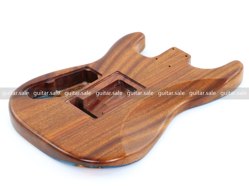 One-of-a-Kind Burl Wood Veneer Epoxy Resin ST Style Electric Guitar Body (SBE-010)