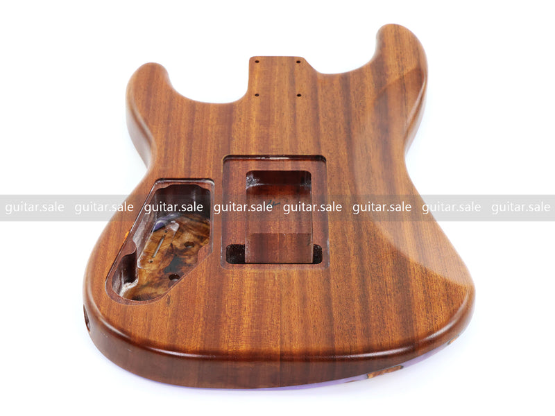 One-of-a-Kind Burl Wood Veneer Epoxy Resin ST Style Electric Guitar Body (SBE-011)