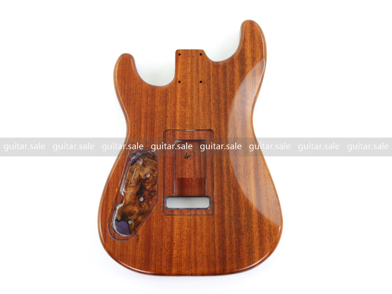 One-of-a-Kind Burl Wood Veneer Epoxy Resin ST Style Electric Guitar Body (SBE-011)