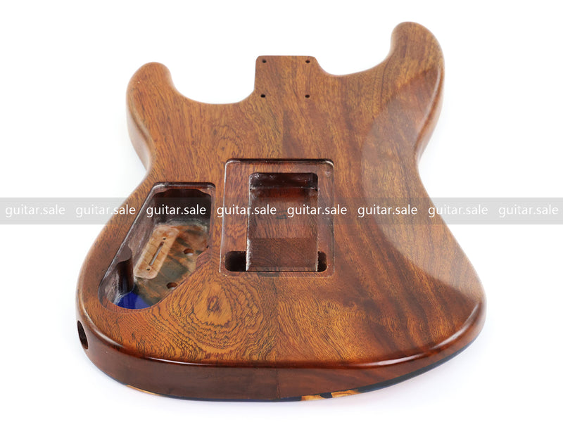 One-of-a-Kind Burl Wood Veneer Epoxy Resin ST Style Electric Guitar Body (SBE-012)