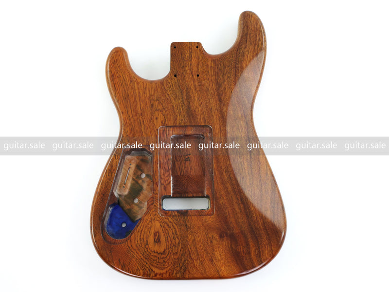 One-of-a-Kind Burl Wood Veneer Epoxy Resin ST Style Electric Guitar Body (SBE-012)