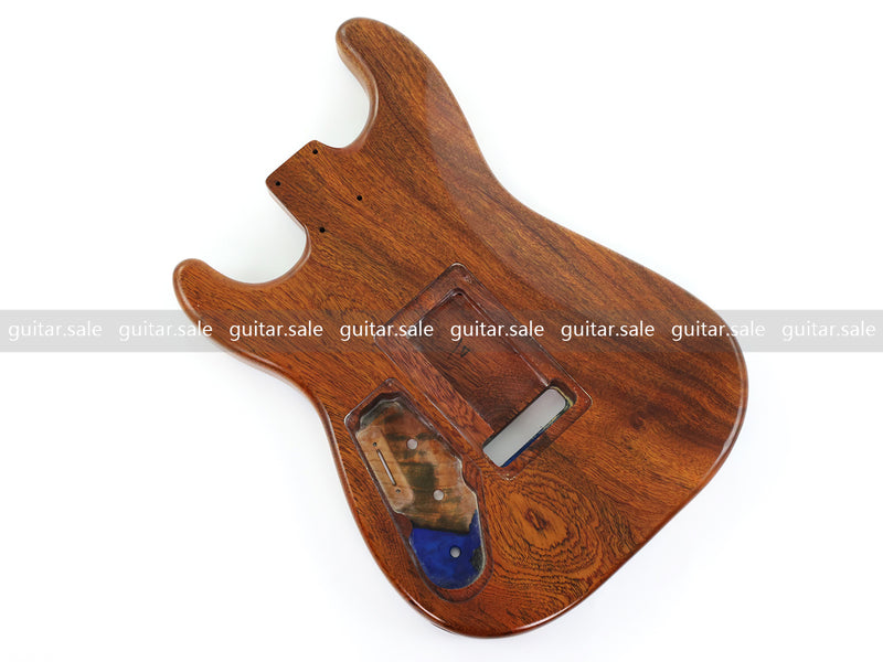One-of-a-Kind Burl Wood Veneer Epoxy Resin ST Style Electric Guitar Body (SBE-012)
