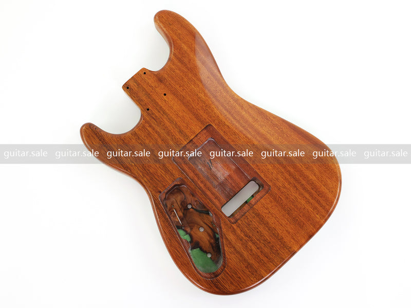 One-of-a-Kind Burl Wood Veneer Epoxy Resin ST Style Electric Guitar Body (SBE-015)