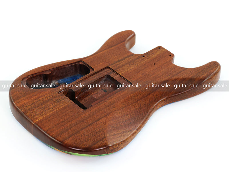 One-of-a-Kind Burl Wood Veneer Epoxy Resin ST Style Electric Guitar Body (SBE-016)