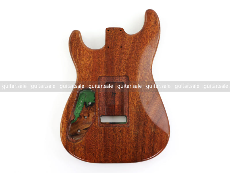 One-of-a-Kind Burl Wood Veneer Epoxy Resin ST Style Electric Guitar Body (SBE-017)