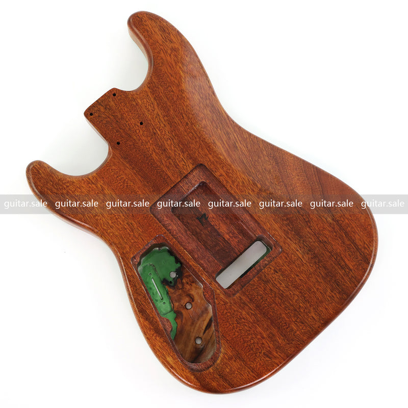 One-of-a-Kind Burl Wood Veneer Epoxy Resin ST Style Electric Guitar Body (SBE-017)