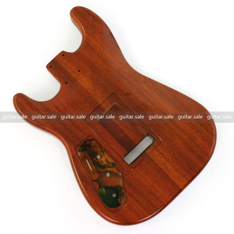 One-of-a-Kind Burl Wood Veneer Epoxy Resin ST Style Electric Guitar Body (SBE-018)