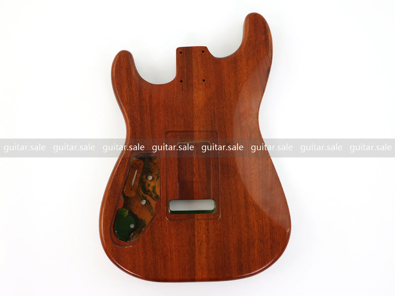 One-of-a-Kind Burl Wood Veneer Epoxy Resin ST Style Electric Guitar Body (SBE-018)