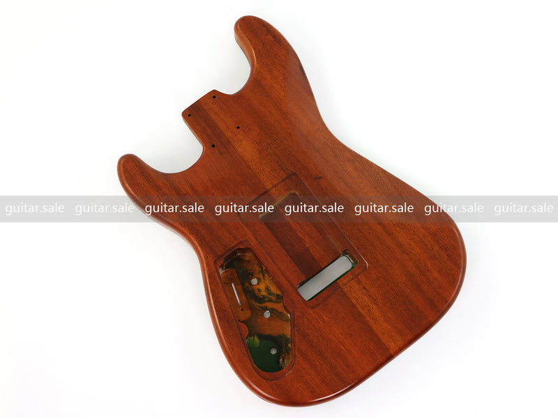 One-of-a-Kind Burl Wood Veneer Epoxy Resin ST Style Electric Guitar Body (SBE-018)