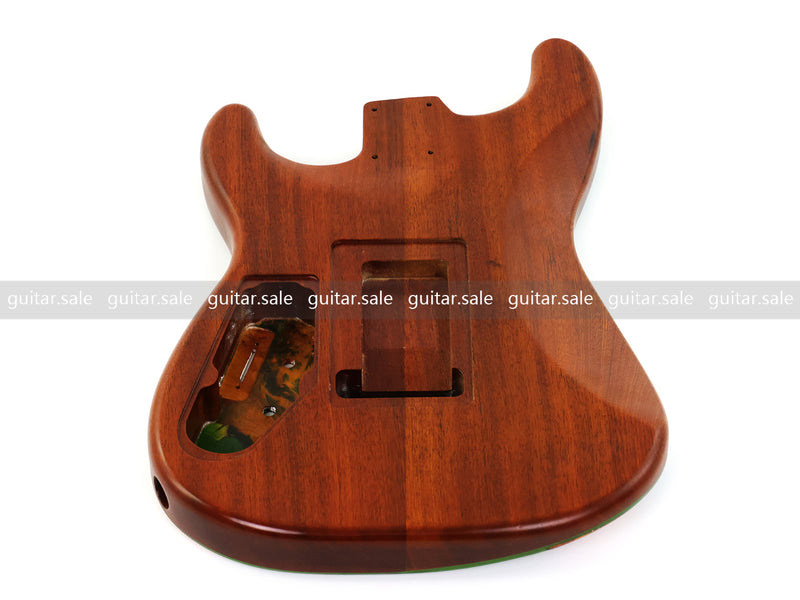 One-of-a-Kind Burl Wood Veneer Epoxy Resin ST Style Electric Guitar Body (SBE-018)