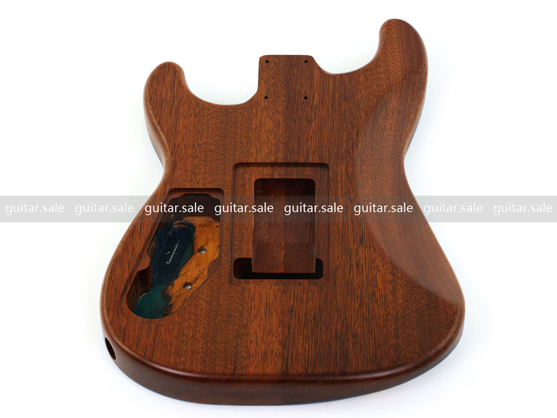 One-of-a-Kind Burl Wood Veneer Epoxy Resin ST Style Electric Guitar Body (SBE-019)