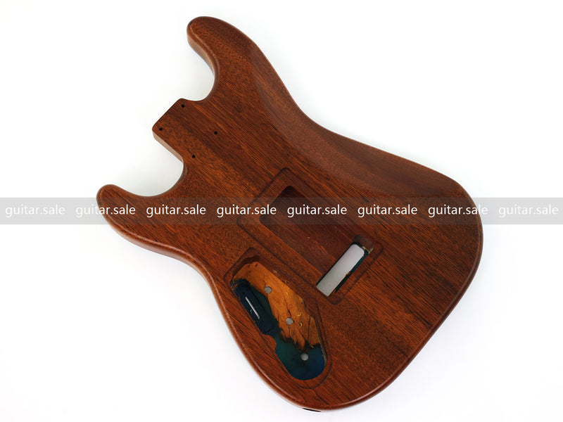 One-of-a-Kind Burl Wood Veneer Epoxy Resin ST Style Electric Guitar Body (SBE-019)