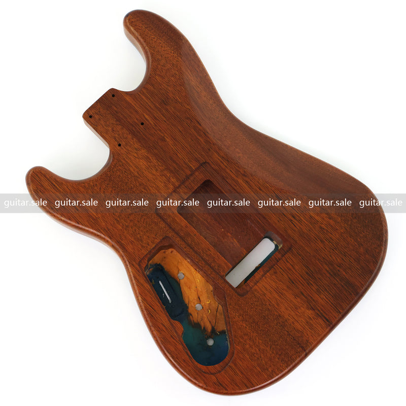 One-of-a-Kind Burl Wood Veneer Epoxy Resin ST Style Electric Guitar Body (SBE-019)