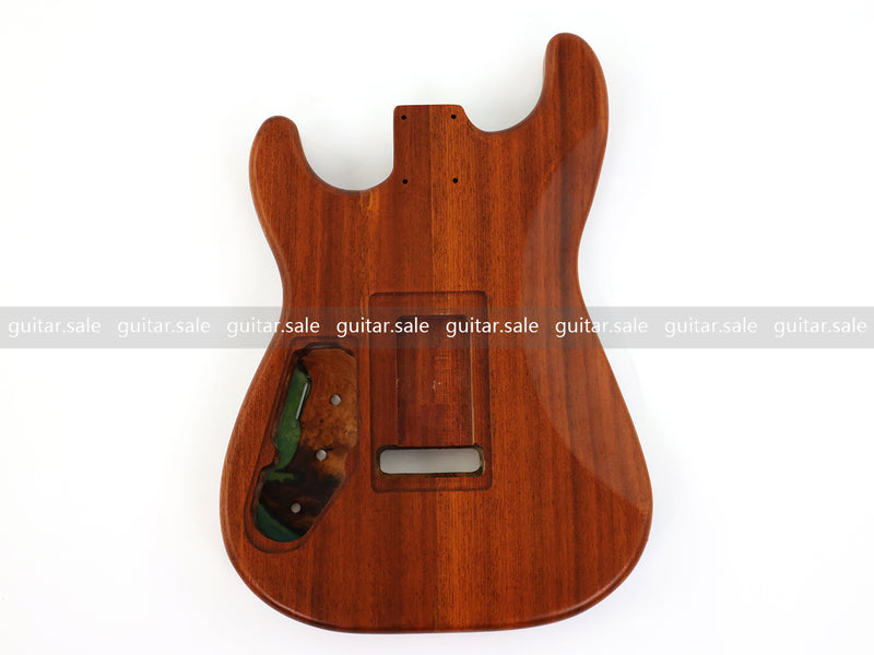 One-of-a-Kind Burl Wood Veneer Epoxy Resin ST Style Electric Guitar Body (SBE-020)