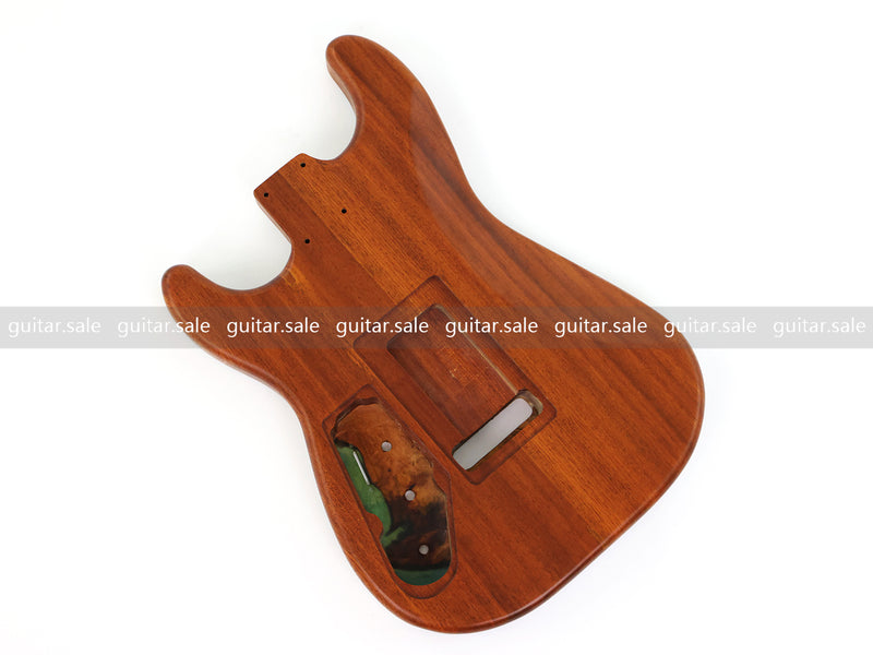 One-of-a-Kind Burl Wood Veneer Epoxy Resin ST Style Electric Guitar Body (SBE-020)