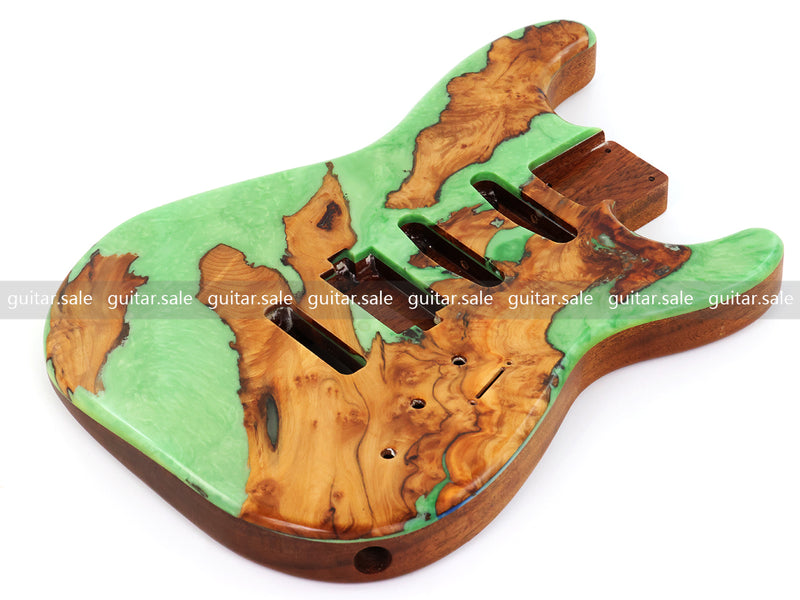 One-of-a-Kind Burl Wood Veneer Epoxy Resin ST Style Electric Guitar Body (SBE-021)