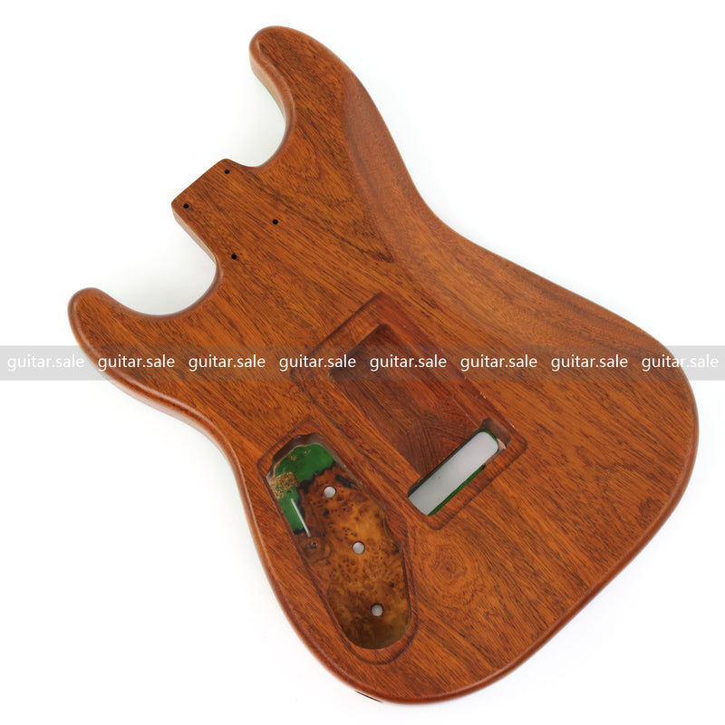 One-of-a-Kind Burl Wood Veneer Epoxy Resin ST Style Electric Guitar Body (SBE-023)