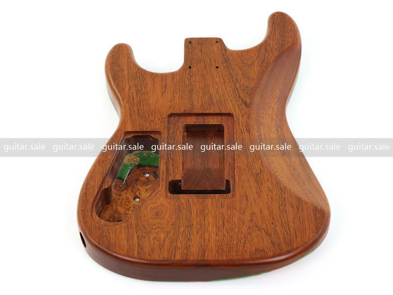 One-of-a-Kind Burl Wood Veneer Epoxy Resin ST Style Electric Guitar Body (SBE-023)