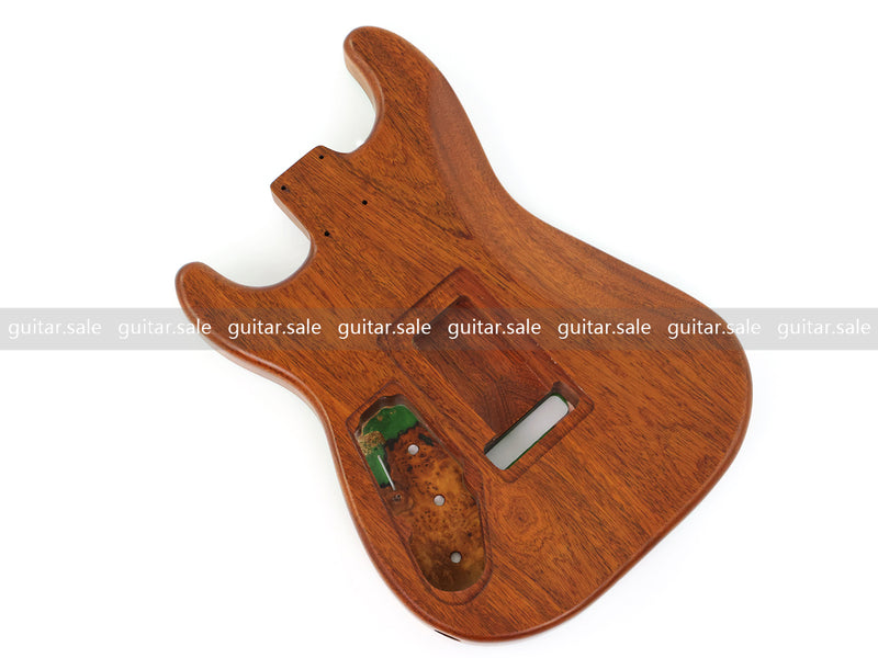 One-of-a-Kind Burl Wood Veneer Epoxy Resin ST Style Electric Guitar Body (SBE-023)