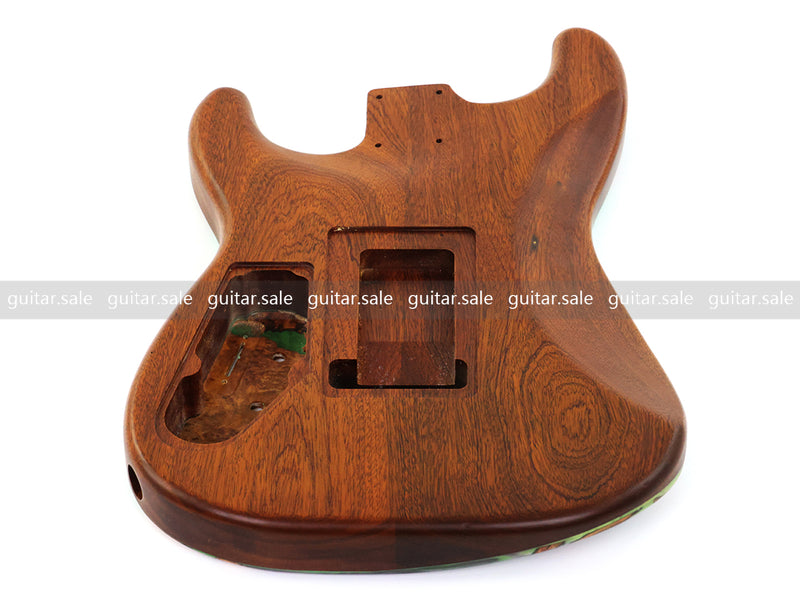 One-of-a-Kind Burl Wood Veneer Epoxy Resin ST Style Electric Guitar Body (SBE-024)