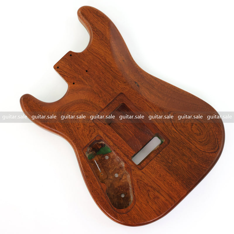 One-of-a-Kind Burl Wood Veneer Epoxy Resin ST Style Electric Guitar Body (SBE-024)