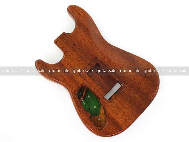One-of-a-Kind Burl Wood Veneer Epoxy Resin ST Style Electric Guitar Body (SBE-025)