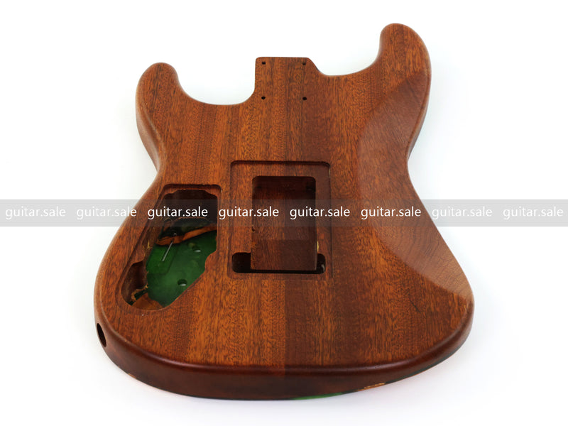 One-of-a-Kind Burl Wood Veneer Epoxy Resin ST Style Electric Guitar Body (SBE-025)