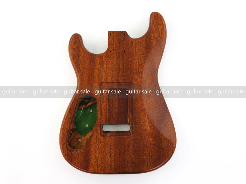 One-of-a-Kind Burl Wood Veneer Epoxy Resin ST Style Electric Guitar Body (SBE-025)