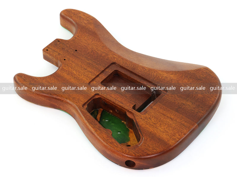 One-of-a-Kind Burl Wood Veneer Epoxy Resin ST Style Electric Guitar Body (SBE-025)