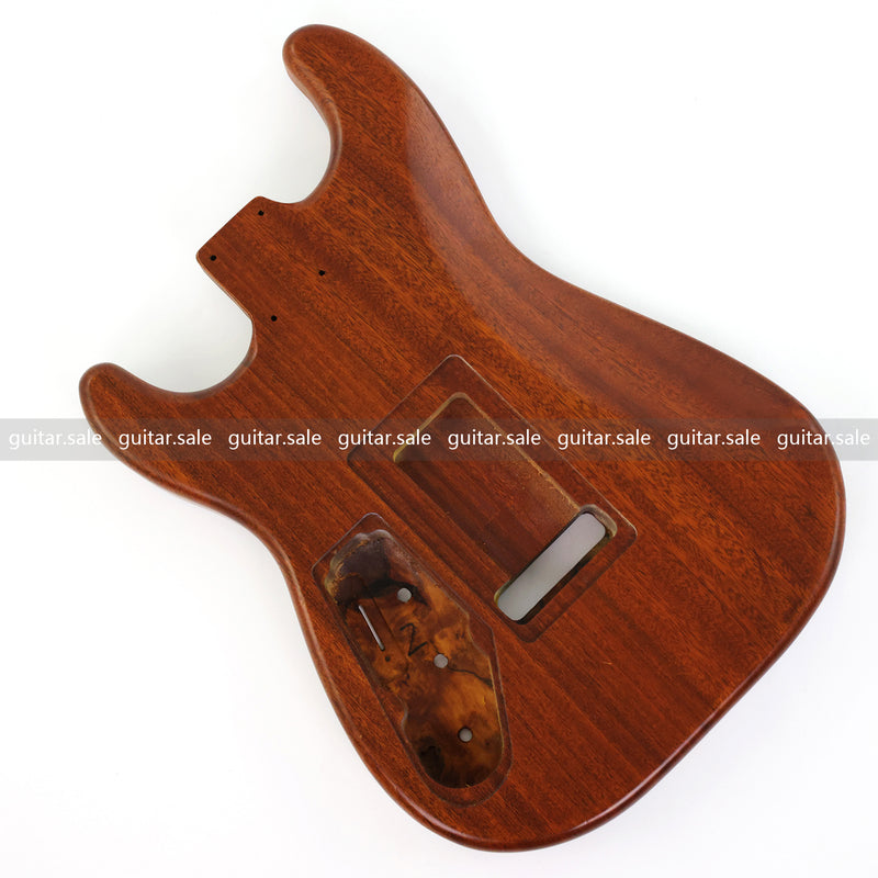 One-of-a-Kind Burl Wood Veneer Epoxy Resin ST Style Electric Guitar Body (SBE-026)