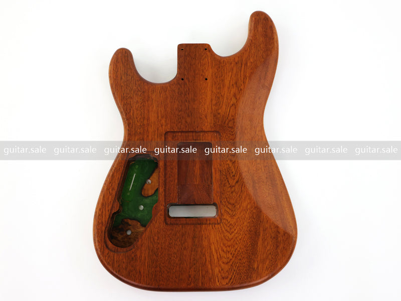 One-of-a-Kind Burl Wood Veneer Epoxy Resin ST Style Electric Guitar Body (SBE-031)