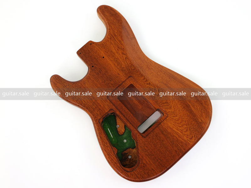 One-of-a-Kind Burl Wood Veneer Epoxy Resin ST Style Electric Guitar Body (SBE-031)